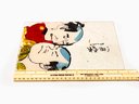 (D-12) VINTAGE LOT OF 6 HAND PAINTED ASIAN STYLE PAINTINGS ON PLASTIC PANELS-SEE IMAGES FOR DAMAGE