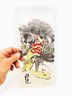 (D-13) VINTAGE LOT OF 6 HAND PAINTED ASIAN STYLE PAINTINGS ON PLASTIC PANELS-SEE IMAGES FOR DAMAGE