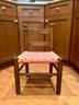 (F-1) VINTAGE SHAKER STYLE CHILDS CHAIR WITH RED & WHITE WOVEN SEAT - 23' BY 13'