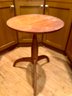 (F-6) VINTAGE TRI LEG ACCENT TABLE - ROUND TOP, COPPER SUPPORT,  C. 1950'S - 18' BY 18' BY 25' H