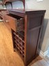 (F-16) CHERRY WOOD WINE BOTTLE STORAGE CABINET - ONE DRAWER, 24 BOTTLE - 38' BY 19' BY 13' D