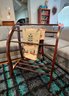 (F-14) CHERRY WOOD BLANKET / QUILT RACK / HOLDER WITH LOVELY CURVED DESIGN- 31' W BY 20' D BY 36' H