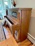 AMAZING STORY & CLARK NICKELODEON PLAYER PIANO - OAK, STAINED GLASS - QRS SYSTEM? -PLAYS DRUM, XYLOPHONE-WOW