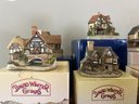 (U-42) EIGHT DAVID WINTER COTTAGES WITH BOXES - ENGLISH COUNTRY HOUSES - 3-5' EACH