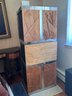 (LR) ONE OF A KIND STACKED CHROME & WOOD AUDIO / STORAGE CABINET - 24' BY 61' BY 20'
