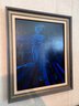 ORIGINAL OIL PAINTING ON CANVAS BLUE HARLEQUIN BY YONA KNISPEL (GOLDSTEIN, DEVERON) - 30' BY 36'