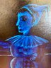 ORIGINAL OIL PAINTING ON CANVAS BLUE HARLEQUIN BY YONA KNISPEL (GOLDSTEIN, DEVERON) - 30' BY 36'