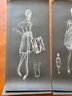 (A-103) THREE HAND DRAWN ORIGINAL 1964 FASHION ILLUSTRATIONS - VOGUE PATTERN MAKER ARTIST YONA KNISPEL