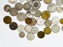 (A-24) VINTAGE LOT OF APPROXIMATELY 1LB 12 OUNCES ASSORTED LOT OF CIRCULATED ASSORTED FOREIGN COINS