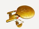 (A-30) PREOWNED GOLD 7TH. ANNIVERSARY LIMITED EDITION ENTERPRISE STAR TREK NEXT GENERATION-BOXED-WORKS