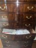 (UP) DREXEL HERITAGE HEIRLOOM COLLECTION KING SIZE BEDROOM SET - 4 POST BED, CHEST OF DRAWERS, DRESSER, MIRROR