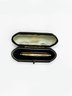 (A-35) VINTAGE/ANTIQUE 10 KT GOLD ID PIN-ENGRAVED-IN LEATHER CUSHIONED CASE-1.15 DWT-NOT MARKED BUT TESTED
