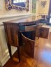 ELEGANT CHERRY WOOD BUFFET /CONSOLE TABLE WITH INLAID STRINGING, DECORATION & STORAGE - 73'L BY 24' D BY 38' H