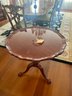 (HALL) ROUND VINTAGE PIECRUST EDGE ACCENT TABLE- 24' ACROSS BY 30' HIGH - SOME WEAR/DAMAGE SEE PICS