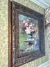 (DR) BEAUTIFUL FLORALS IN THE GARDEN PRINT IN HEAVY ORNATE FRAME - 30' BY 36'