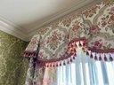 (DR) FOUR WINDOWS - GORGEOUS WINDOW TREATMENTS INCLUDE VALANCE & PAIR OF LINED DRAPES FOR EACH WINDOW - 91' L
