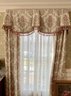 (DR) FOUR WINDOWS - GORGEOUS WINDOW TREATMENTS INCLUDE VALANCE & PAIR OF LINED DRAPES FOR EACH WINDOW - 91' L