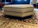 (O) HUGE OCTAGONAL OTTOMAN IN B-URBERRY PLAID COLORS - EAST END INTERIORS - 48' ACROSS BY 18' HIGH