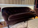 (O) BEAUTIFUL BROWN VELVET CHESTERFIELD SOFA WITH TUFTING -'DURALEE FINE FURNITURE' - 86' LONG BY 38'D BY 36'H