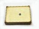 (A-43) VINTAGE CARVED 'SYROCO' CREAM COLORED  WOODEN JEWELRY TRINKET BOX W/FELT/VELVET INSIDE COVER