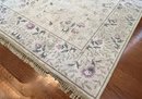 (HALL) IVORY AREA RUG WITH PINK FLORAL DESIGN - 95' BY 67'