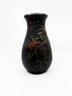 (A-49) VINTAGE LOT OF 2 BLACK JAPANESE RAISED POTTERY-10' AND 6 1/2'-HAND PAINTED
