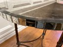 (BASE) ROUND MIRRORED ACCENT TABLE- MISSING THREE SQUARES ON SIDE -29' ACROSS BY 30' HIGH -LOCATED IN BASEMENT