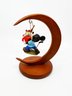 (B-13) DISNEY HOLIDAY MICKEY ORNAMENT WITH WOOD DISPLAY STAND - 7' BY 5'
