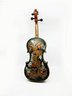 (B-24) LOVELY VINTAGE NORWEGIAN ROSEMALING HAND PAINTED VIOLIN - AMAZING BACK TOO - WALL DECOR - 24' BY 8'