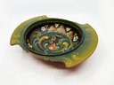 (B-38) VINTAGE HAND PAINTED NORWEGIAN ROSEMALING WOOD BOWL - 12' BY 9' BY 3'
