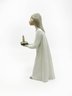 (B-66) VINTAGE LLADRO PORCELAIN FIGURINE -GIRL WITH CANDLE - 8'