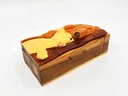 (A-43) VINTAGE CARVER DAN'S STASH/TRINKET PUZZLE BOX-DOG AND CAT PALS-HANDCRAFTED