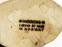 (U-68) VINTAGE 'HENNING, NORWAY' HAND CARVED WOOD NORWEGIAN TROLL -TROLL WITH PRINCESS ON HIS HEAD - 9'