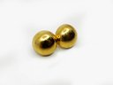(J-1) 14KT GOLD ROUND HALF BALL EARRINGS-1.1 DWT
