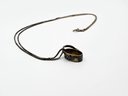 (J-3) VINTAGE BROWN COUNTY 'SIMPLY SHAKER' STERLING SILVER FINGER BASKET NECKLACE W/ITALY 925 CHAIN-DWT 6.5