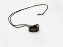 (J-3) VINTAGE BROWN COUNTY 'SIMPLY SHAKER' STERLING SILVER FINGER BASKET NECKLACE W/ITALY 925 CHAIN-DWT 6.5