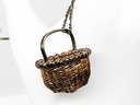(J-9) VINTAGE STERLING SILVER WOVEN BASKET NECKLACE WITH 24' STERLING NECKLACE-ITALY-DWT 6.5