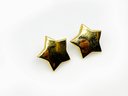 (J-12) FASHION 14 KT GOLD STAR PIN BACK EARRINGS-DWT 1.5