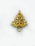 (J-15) LOT OF 2 COSTUME JEWELRY CHRISTMAS TREE PINS W/COLORED GLASS-'CHRISTOPHER RADKO' SMALL TREE