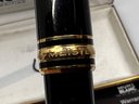 (A-1) VINTAGE 'MONT BLANC' FOUNTAIN PEN W/ ACCESSORIES AS SHOWN-14 KT GOLD TIP #4810-W/ORIG.CASE-AS IS
