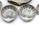 (A-5) LOVELY VINTAGE GORHAM STERLING SILVER SHELL DISH SET - ONE LARGE & FOUR SMALLER -3' & 7' -  175 DWT