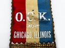(A-12) ANTIQUE 1895 'ORDER OF COLUMBIAN KNIGHTS' BADGE/RIBBON-LINCOLN LODGE #11-CHICAGO ILLINOIS