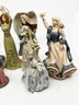 (A26) LOT OF 6 ANGELS & LLADRO FIGURINES - 2 MUSIC ANGELS, FOUNDATIONS, 2 NO NAME - 4'-12'