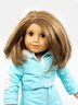 (A31) 18' AMERICAN GIRL DOLL- BLUE SNOW SUIT- STAND NOT INCLUDED