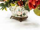 (A38A) DECORATIVE 6' TALL FLORAL PLANTER WITH SILK FLOWERS AS SHOWN-'ORIENTAL ACCENT'