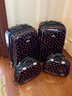 (A42) LOT OF 4 VINTAGE PIECES OF 'JACKI DESIGN MATCHING LUGGAGE' BLACK AND PINK-22'TALL AND 9' TALL