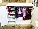 (A50) PORTABLE DOLL DRESSING CLOSET WITH ALL ACCESSORIES AND CLOTHES AS SHOWN APPROX. 23' X 8' X 20'