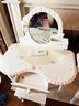(A52) VINTAGE AMERICAN GIRL DRESSING TABLE WITH CHAIR-APPROX. 14' X 12' X 13'