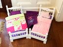 (A57) LOT OF 2 AMERICAN DOLL POSTER BEDS-WITH ACCESSORIES AS SHOWN-APPROX. 24' LONG EACH