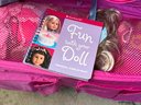 (A69) AMERICAN GIRL DOLL 'KIT KITTREDGE' WITH TRAVELING CHEER AND ACCESSORY BAG FILLED SEE IMAGES